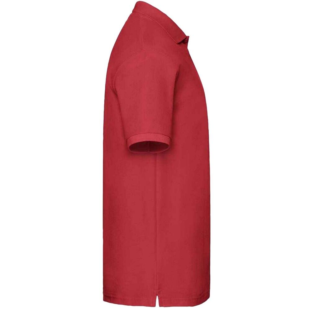 Mens Premium Cotton Pique Polo Shirt (Red) 3/3