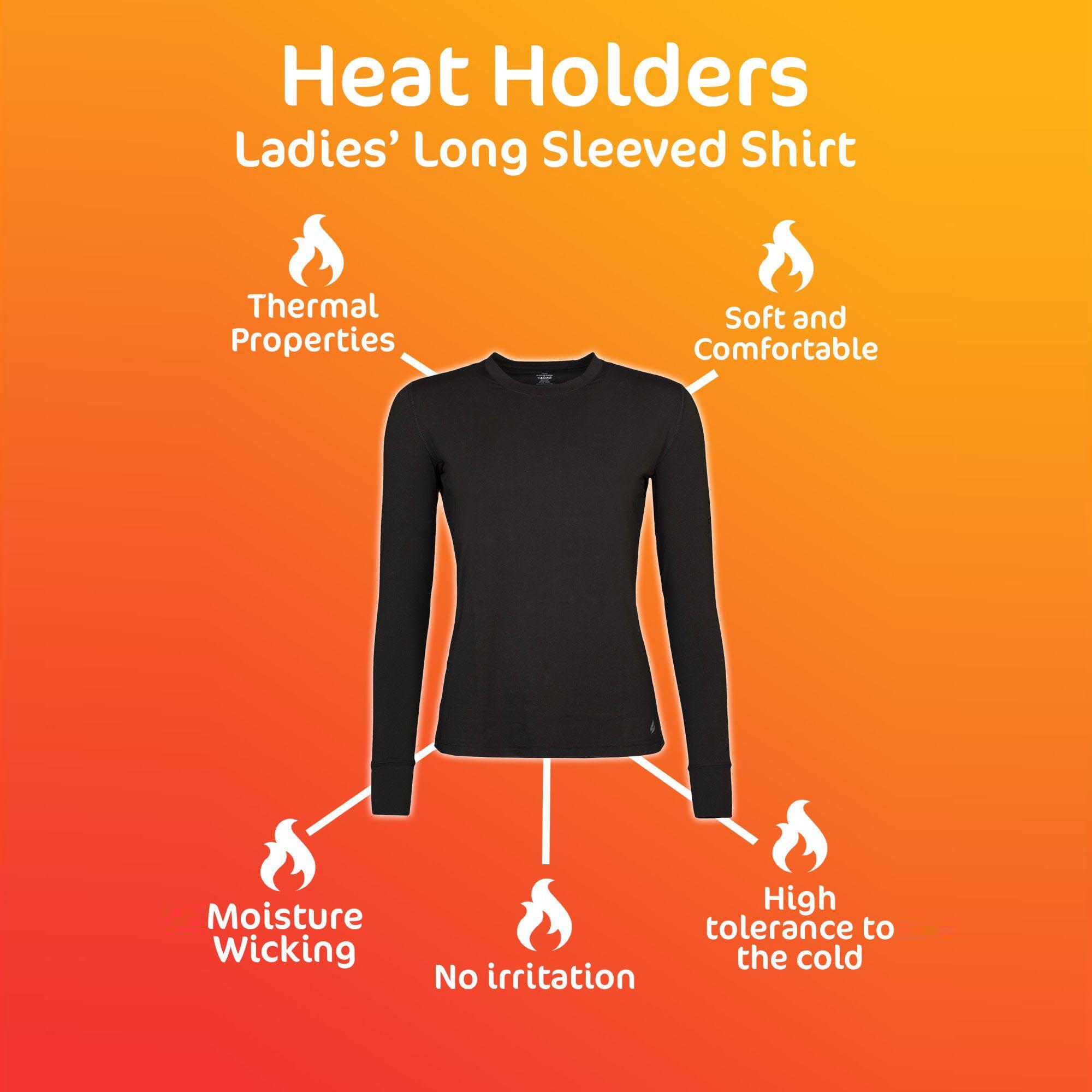Damen Thermooberteil Heat Holders langärmelig Baumwoll-Polyester schwarz/weiss 6/6