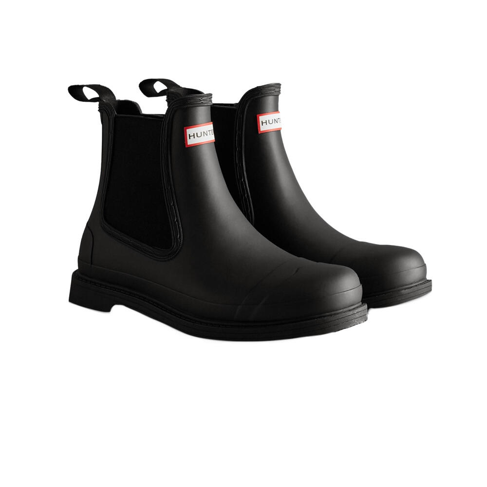 HUNTER Mens Commando Chelsea Boots (Black)
