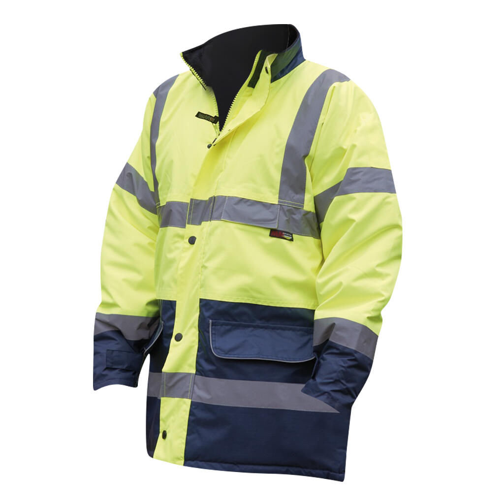 WARRIOR Mens Denver High Visibility Safety Jacket (Fluorescent Yellow)