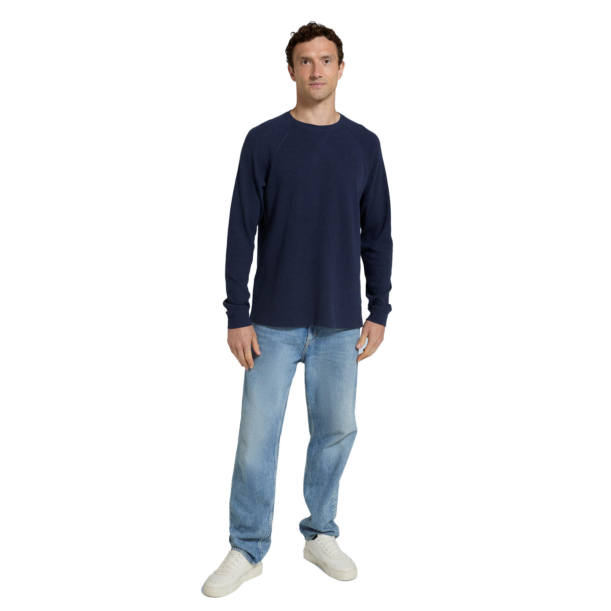 Mens Jude Waffle LongSleeved TShirt (Navy) 3/3