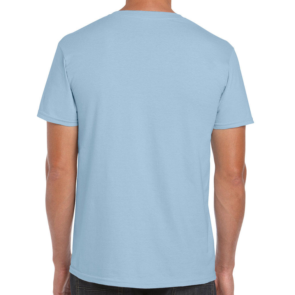 Maglietta A Maniche Corte Uomo Gildan Soft Style Azzurro 3/4