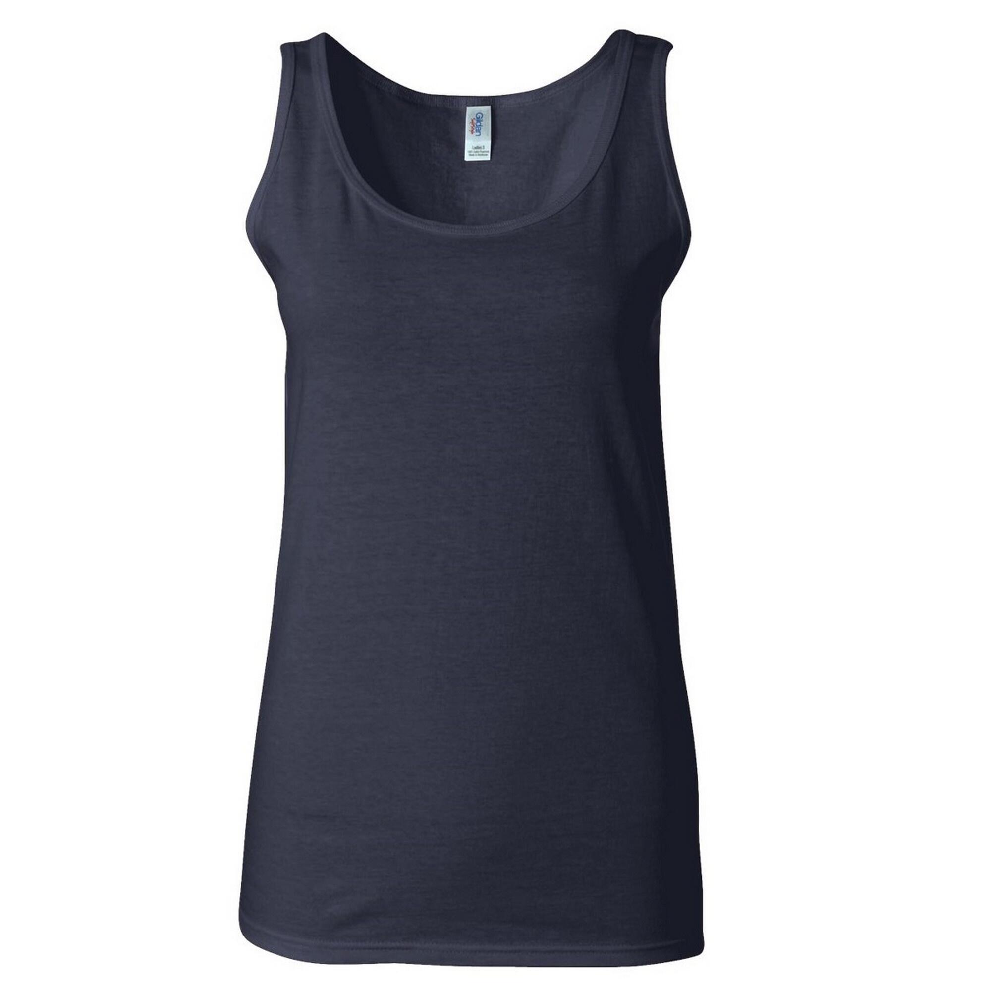 Canotta 100% Cotone Donna Gildan Blu Navy 2/4
