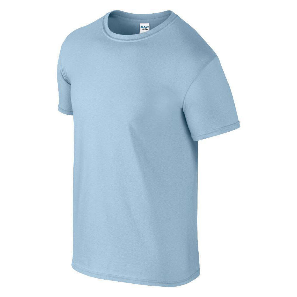 Maglietta A Maniche Corte Uomo Gildan Soft Style Azzurro 4/4
