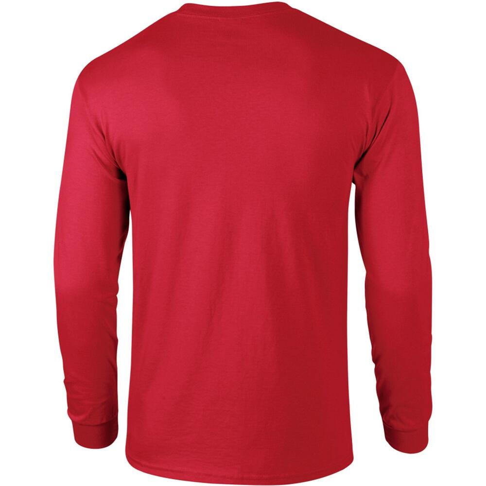 Maglia Manica Lunga 100% Cotone Uomo Gildan Rosso 2/3