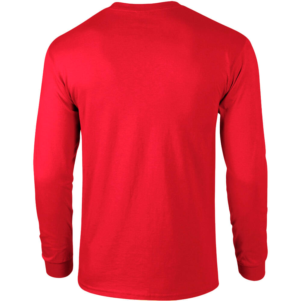 Maglia Manica Lunga 100% Cotone Uomo Gildan Rosso 3/3