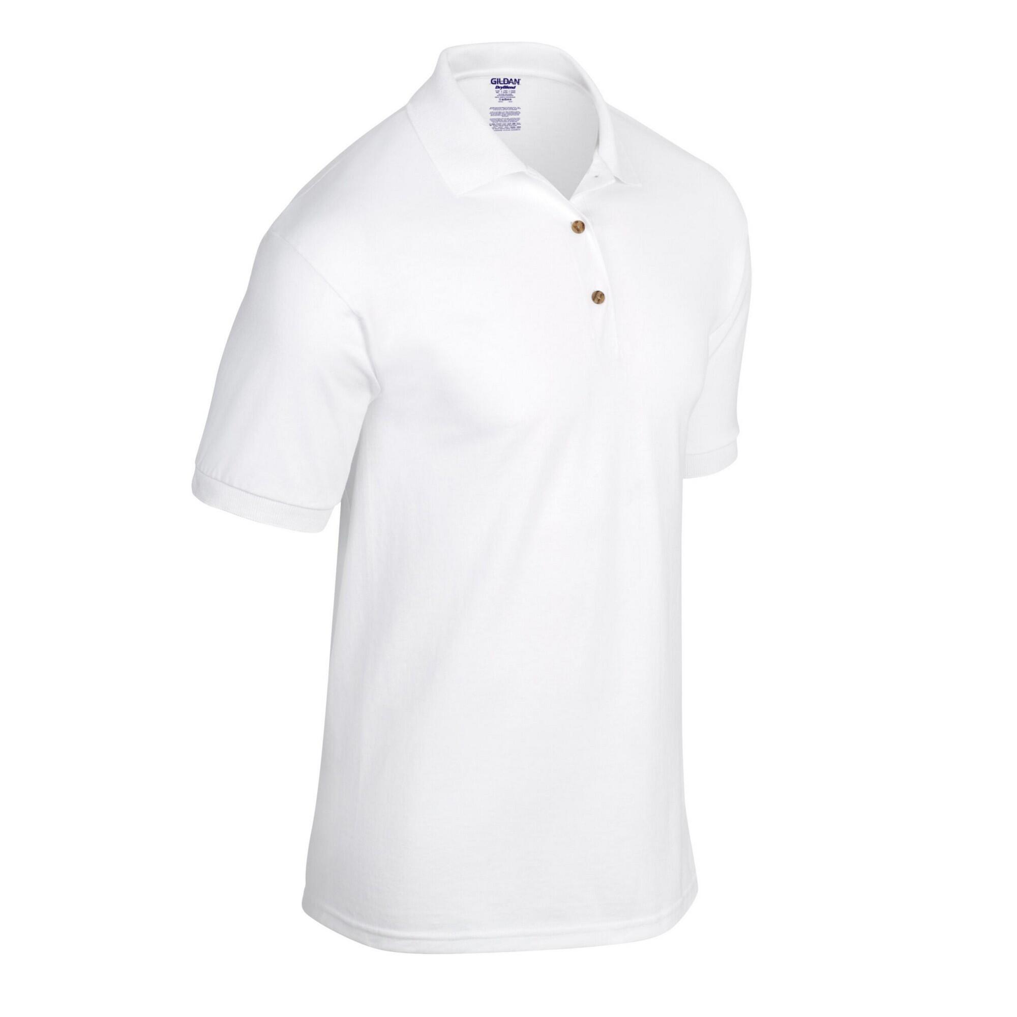 Unisex Adult Knitted Dryblend Jersey Polo Shirt (White) 3/3