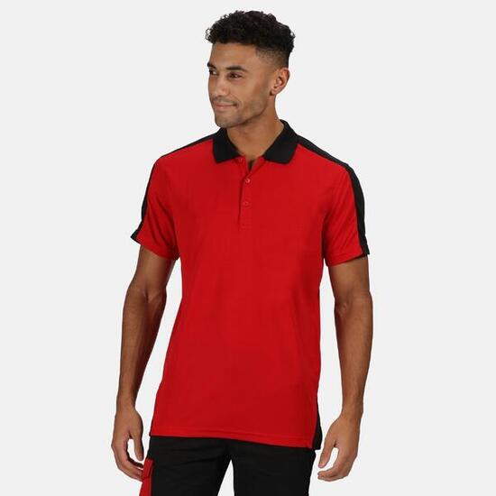 Polo Motif/style Contrasté Homme (Rouge / Noir)