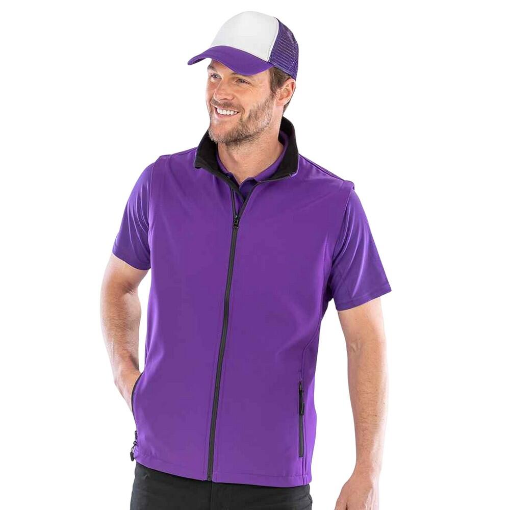Gilè In Tessuto Soft Shell Uomo Result Core Viola Nero 2/3