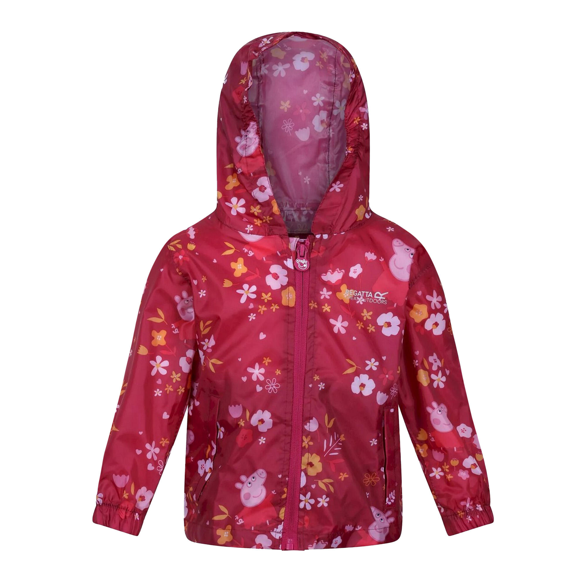 PEPPA PIG Regatta Childrens/Kids Floral  Packaway Waterproof Jacket (Bessenroze/herfst)