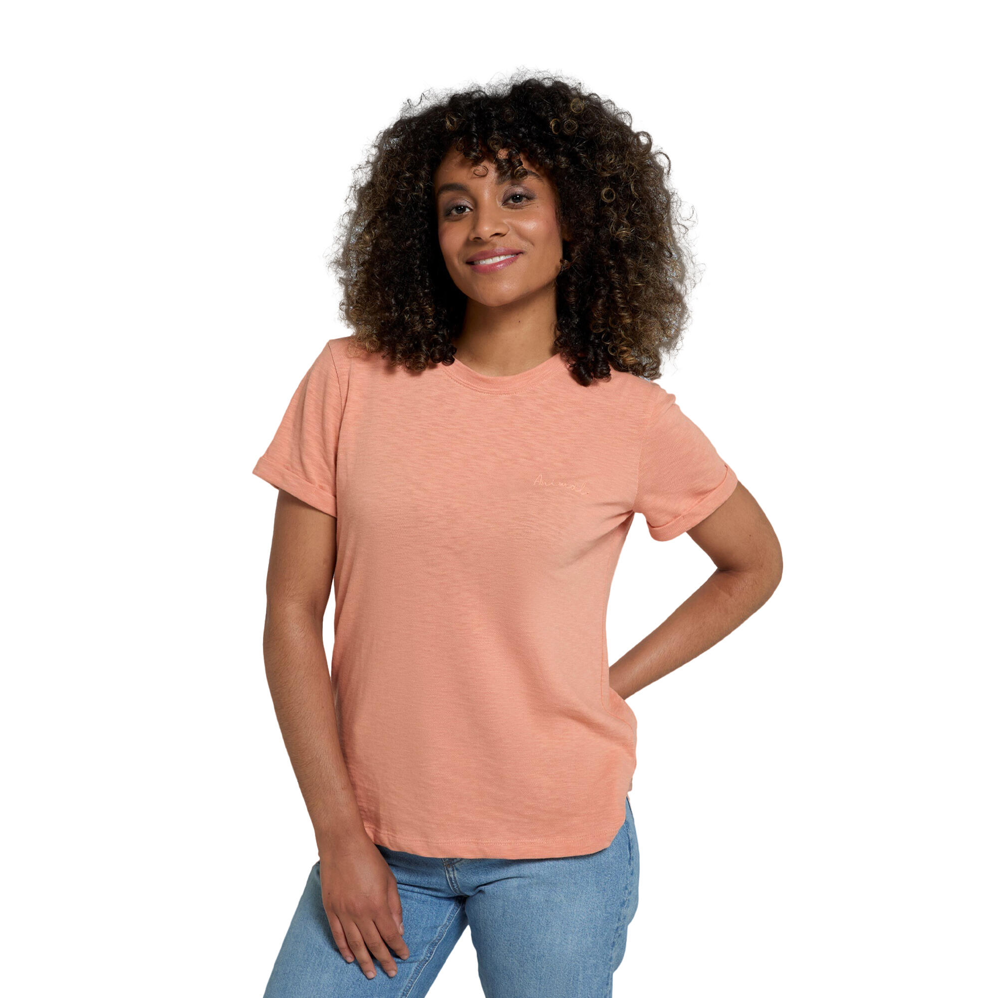 Womens/Ladies Ava Knitted TShirt (Light Pink) 3/3