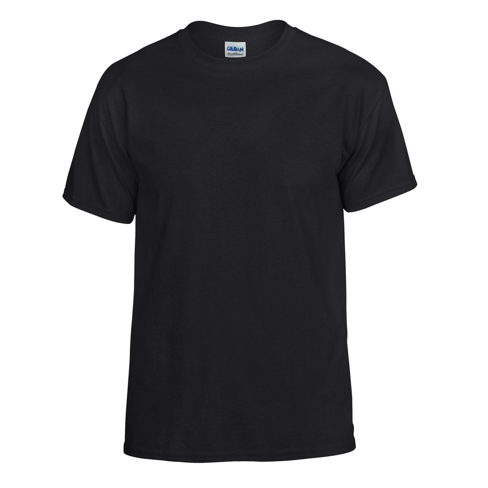 GILDAN Unisex Adult Plain DryBlend TShirt (Black)