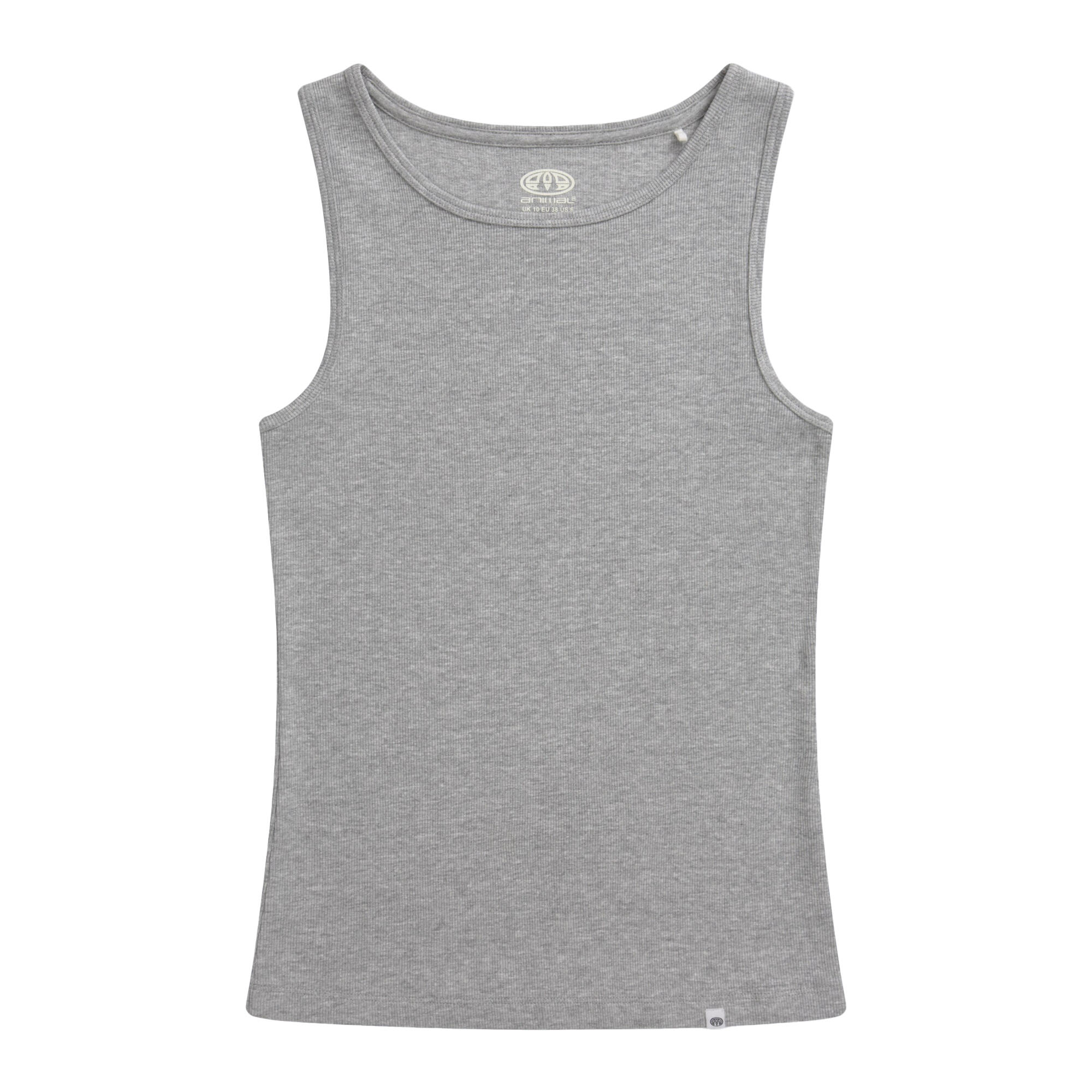 Womens/Ladies Ribbed Tank Top (Grey) 1/3