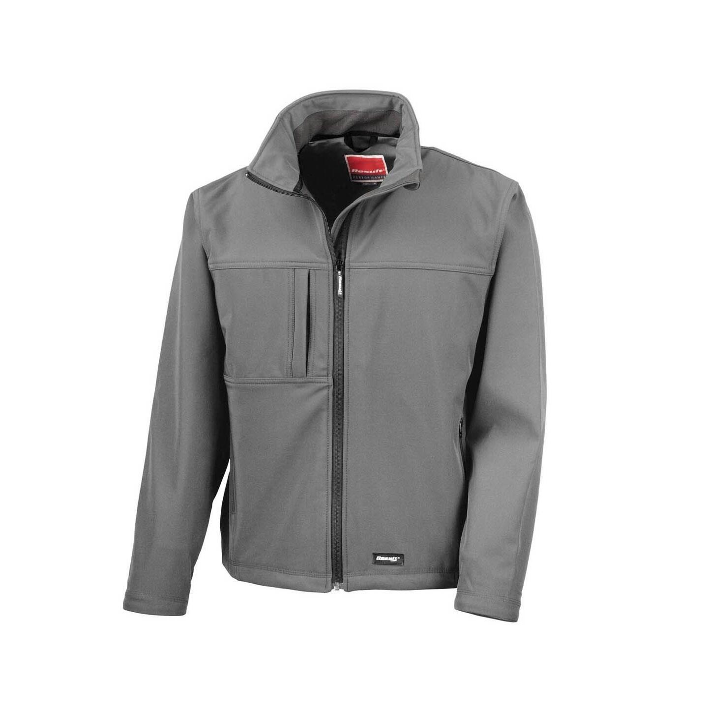 Mens Classic Softshell Breathable Jacket (Grey) 2/3