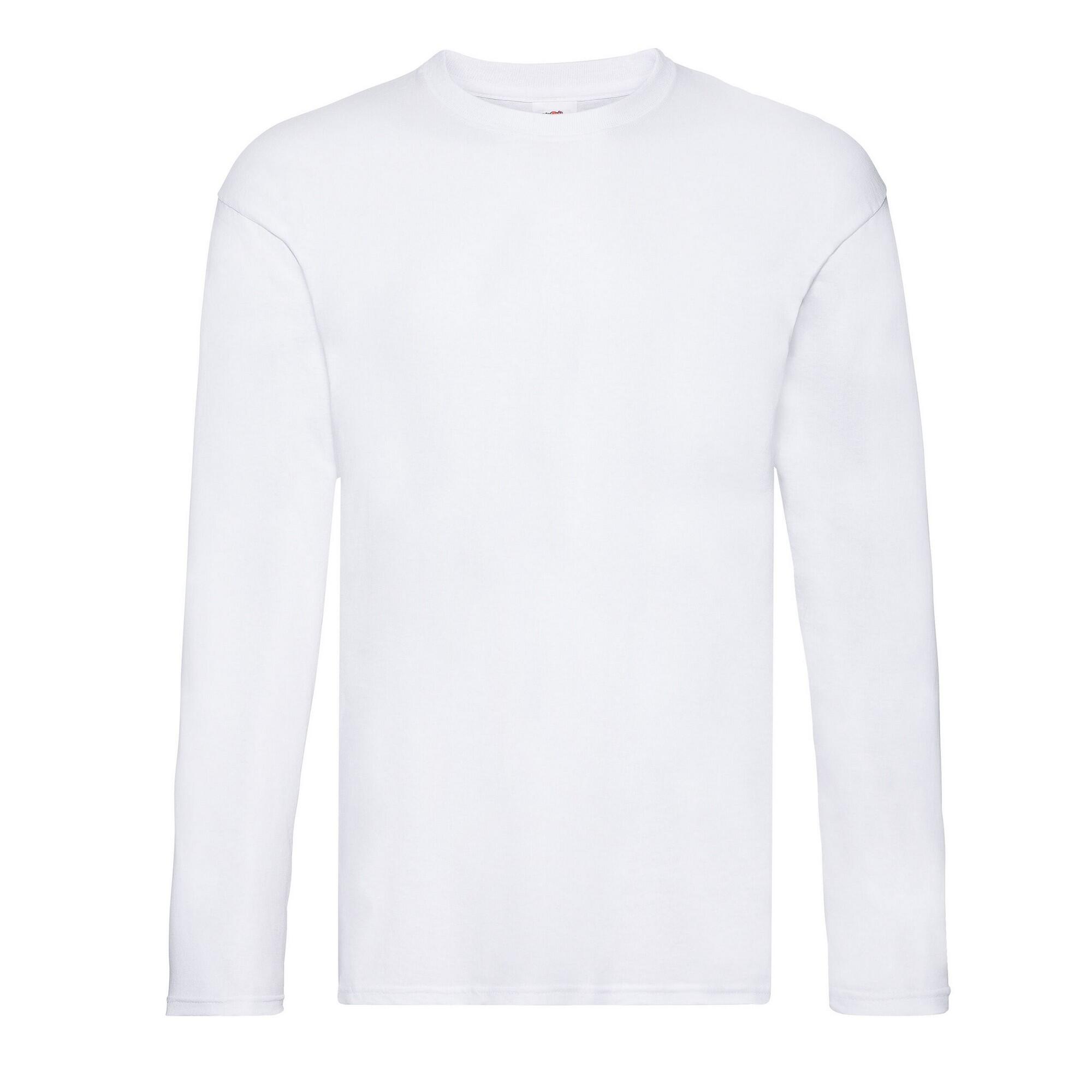 T-shirt de manga comprida original unissexo para adultos branco