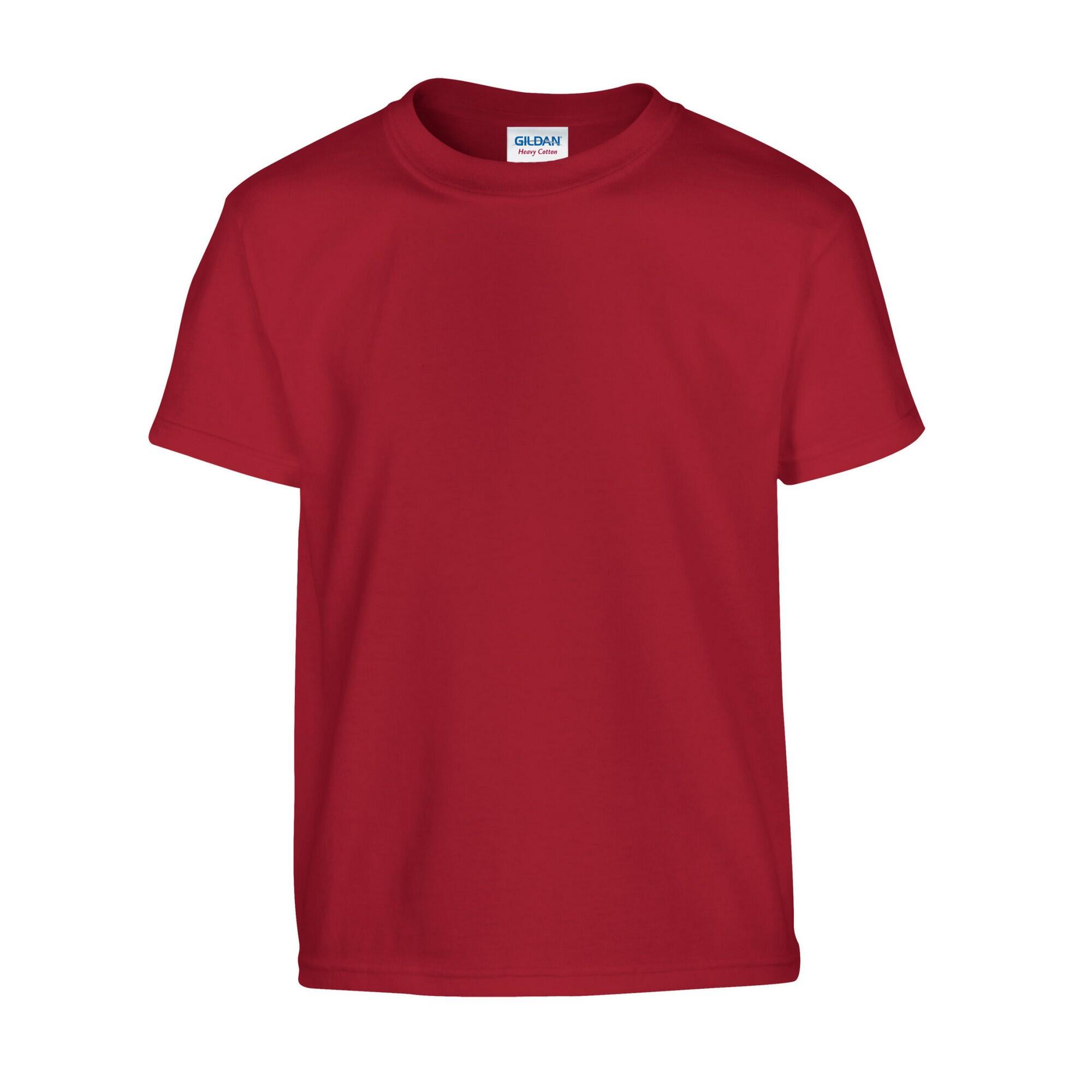 GILDAN Childrens/Kids Plain Cotton Heavy TShirt (Cardinal Red)