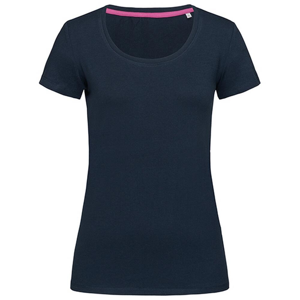 Womens/Ladies Claire Round Neck TShirt (Marina Blue) 1/2