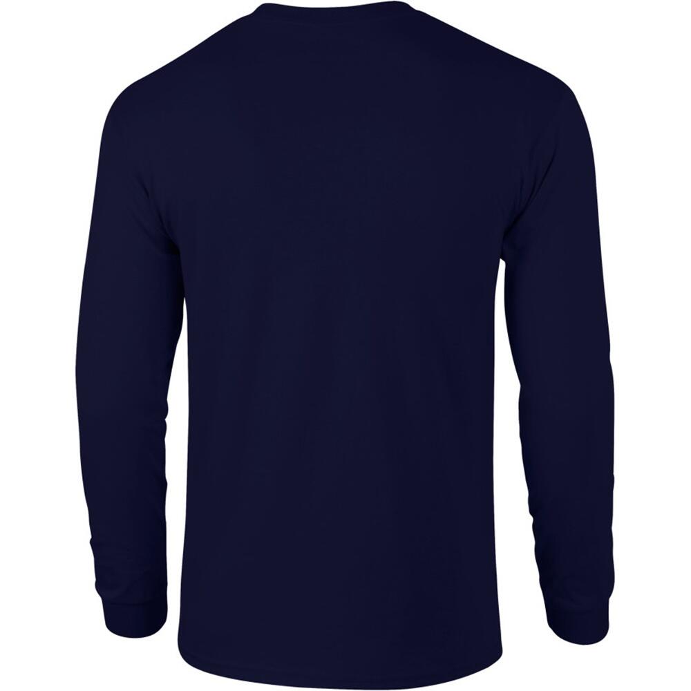 Maglia Manica Lunga 100% Cotone Uomo Gildan Blu Navy 2/2