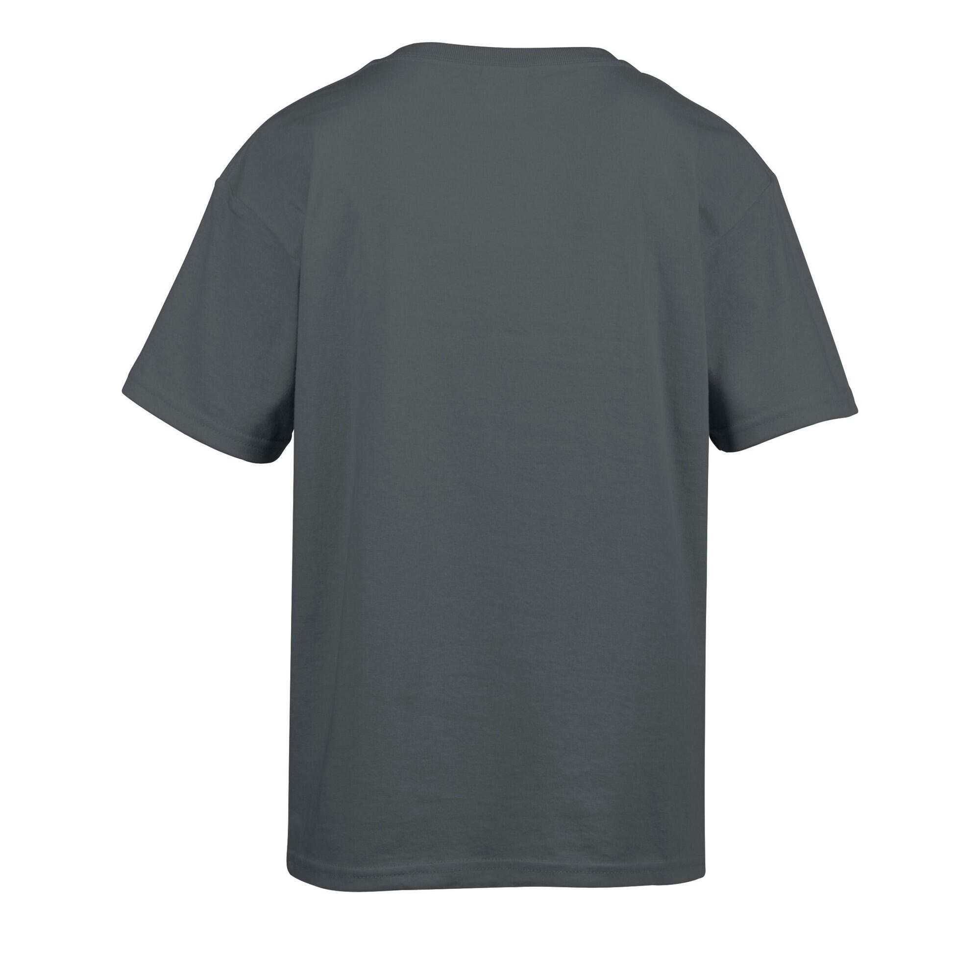 Tshirt Uni Manches Courtes SOFTSTYLE Enfant (Gris Foncé) 2/3