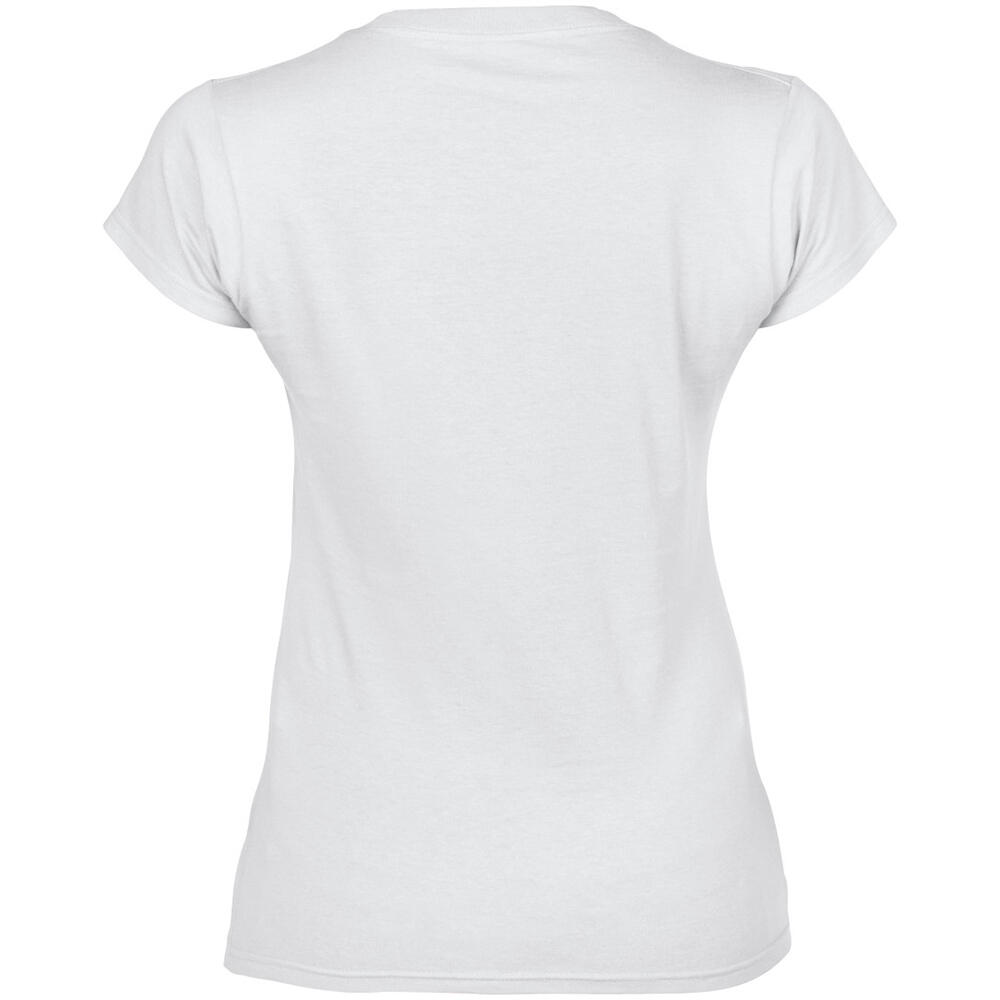 Kurzarm TShirt mit VAusschnitt Damen Weiß 3/5