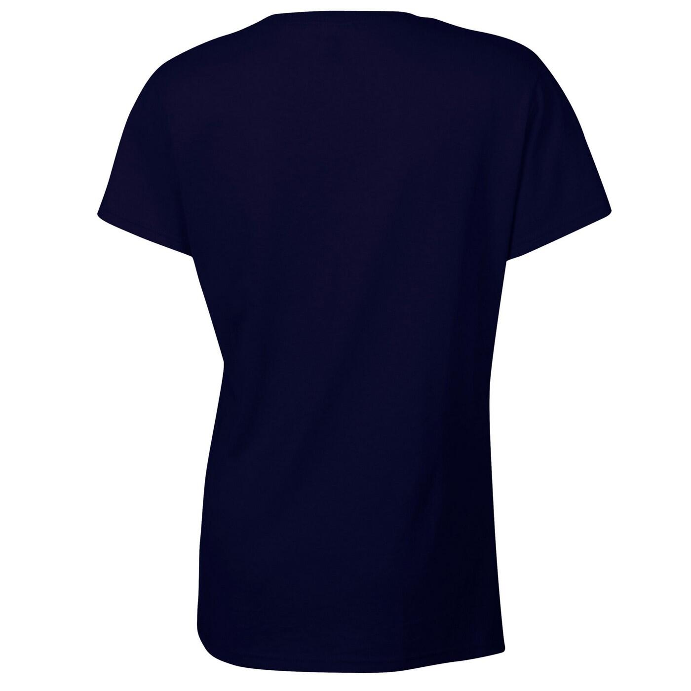 Womens/Ladies Heavy Cotton TShirt (Navy) 2/3