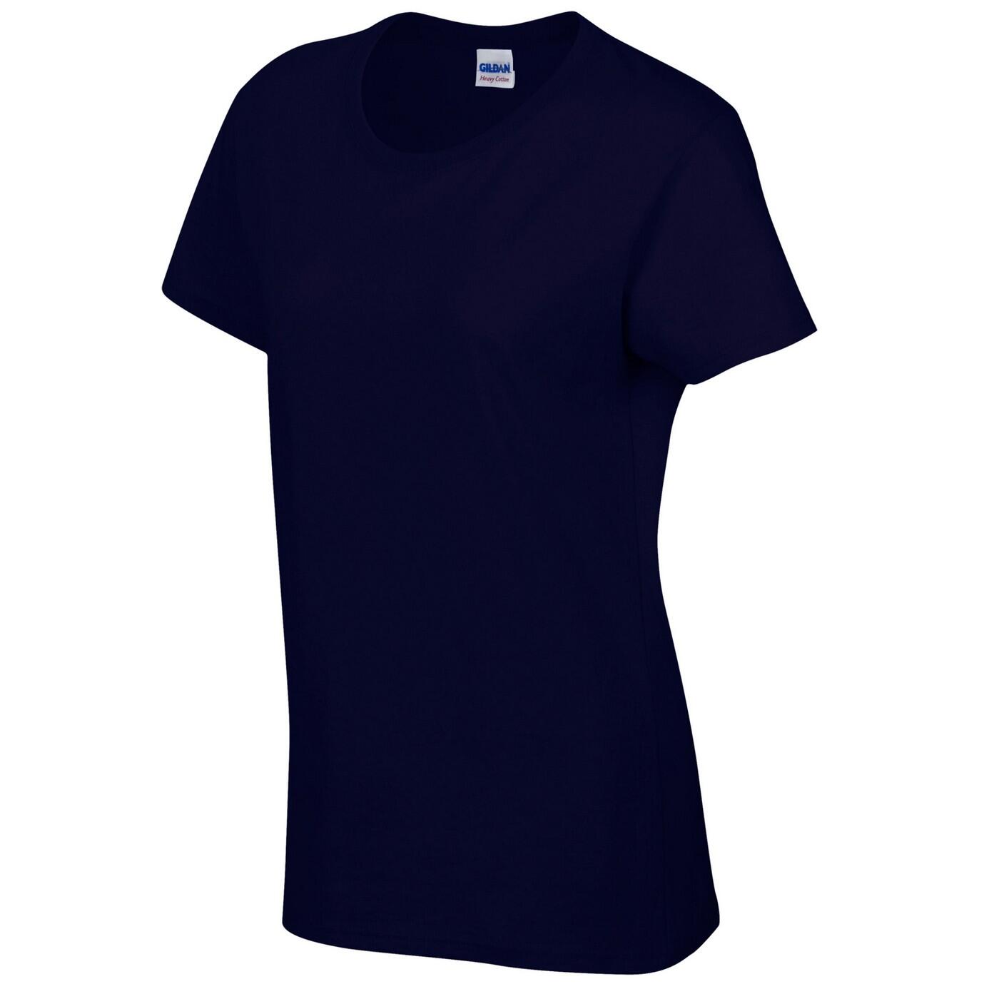 Womens/Ladies Heavy Cotton TShirt (Navy) 3/3