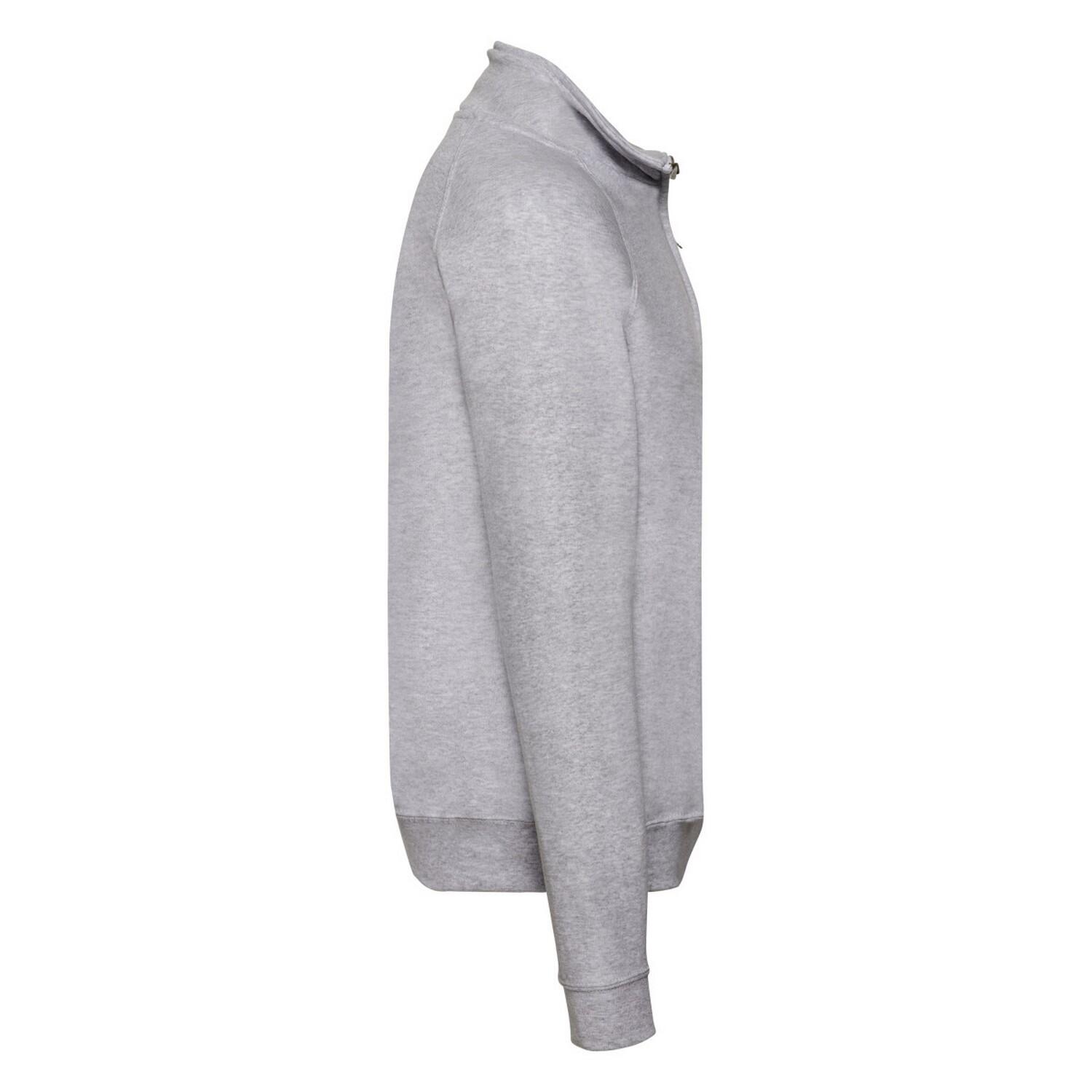 Mens Classic Quarter Zip Sweatshirt (Heather Grey) 3/3