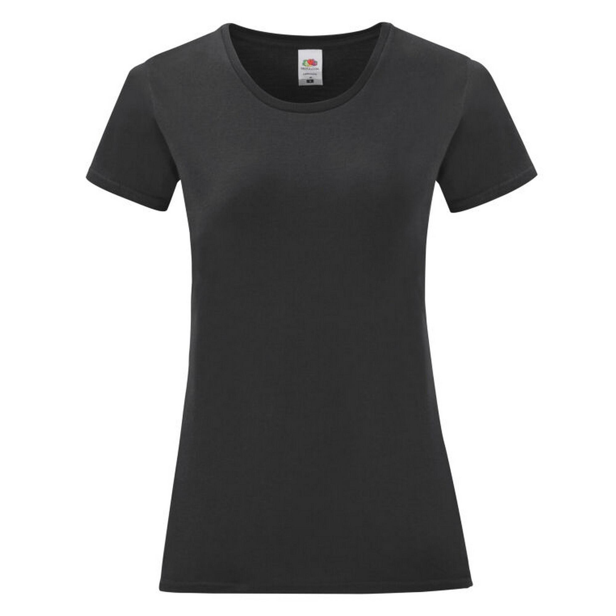 FRUIT OF THE LOOM Womens/Ladies Iconic 150 TShirt (Black)