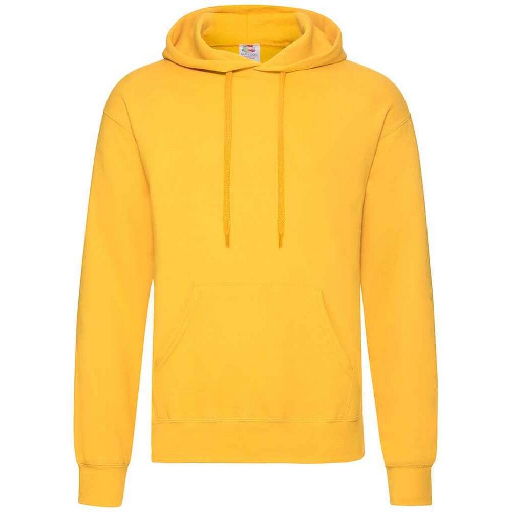 FRUIT OF THE LOOM Adults Unisex Classic Hooded Sweatshirt (Sunflower)