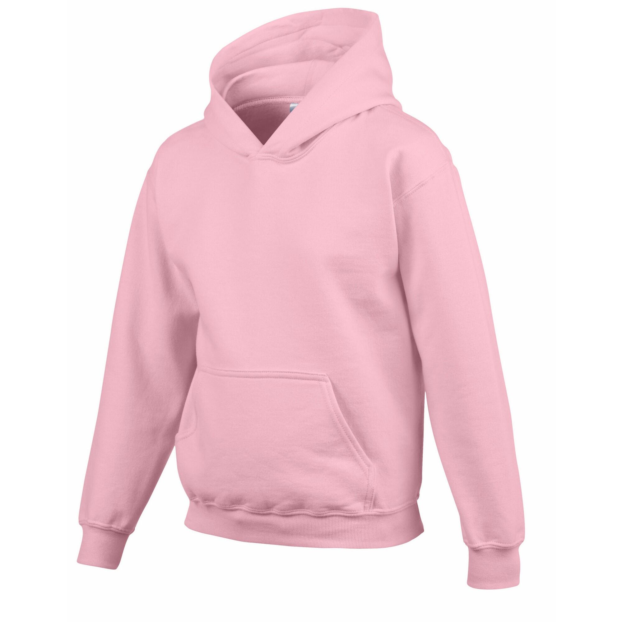 Felpa Con Cappuccio Bambini Gildan Rosa Chiaro 3/3