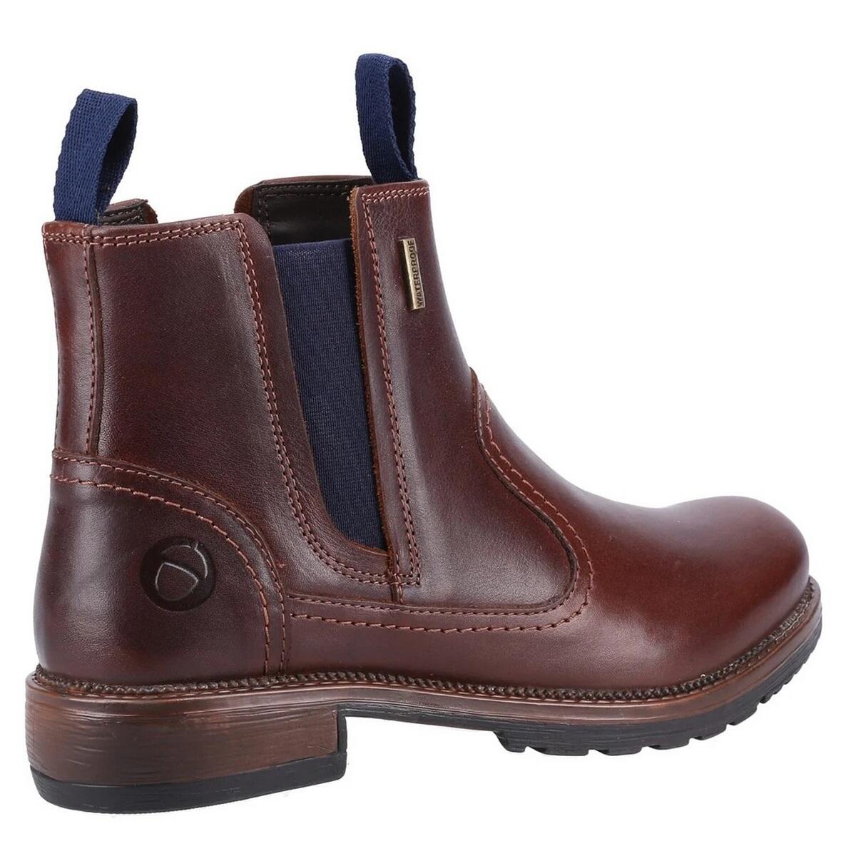 Womens/Ladies Laverton Slip On Leather Ankle Boot (Brown/Navy) 2/5