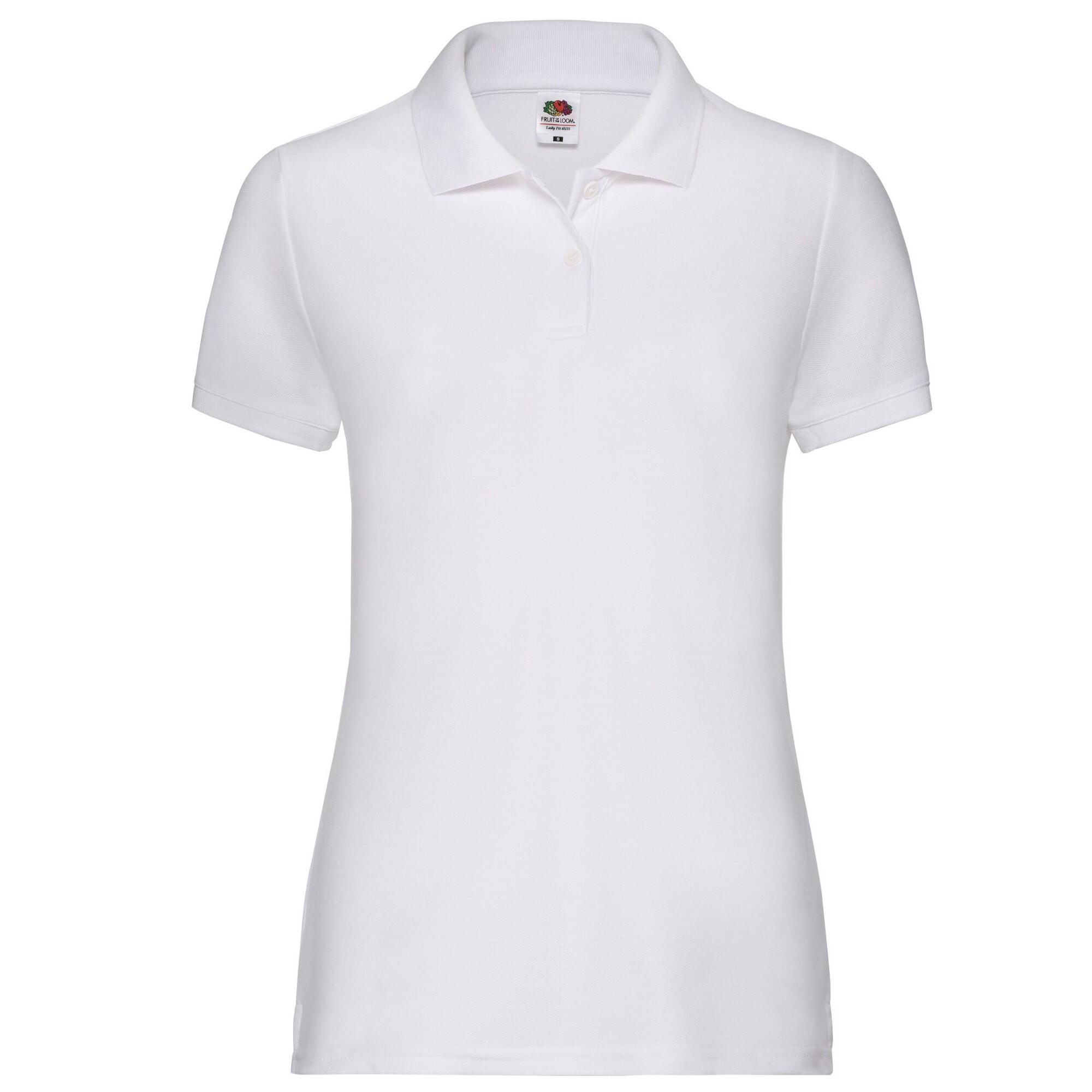 Womens/Ladies Lady Fit 65/35 Polo Shirt (White) 1/3