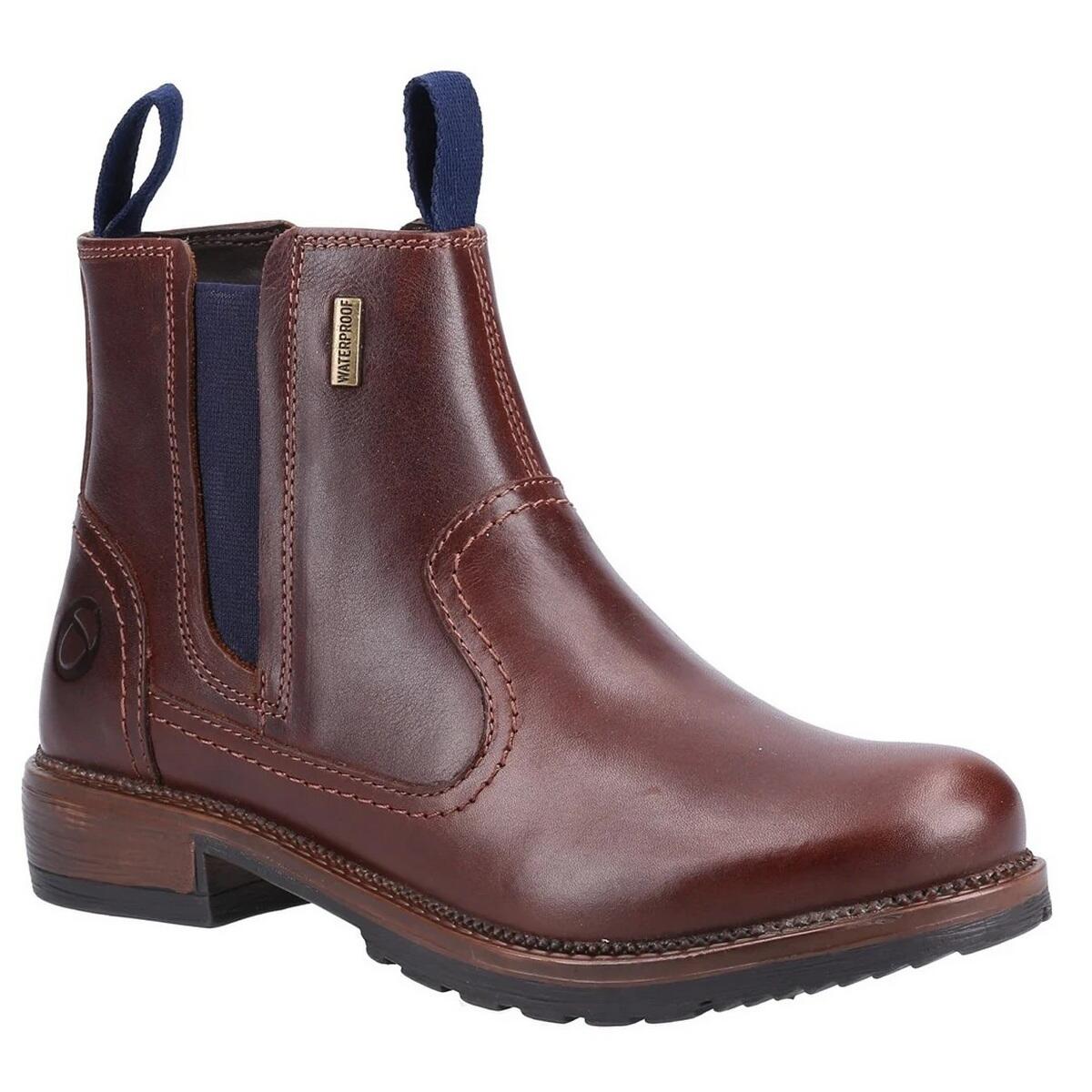 COTSWOLD Womens/Ladies Laverton Slip On Leather Ankle Boot (Brown/Navy)