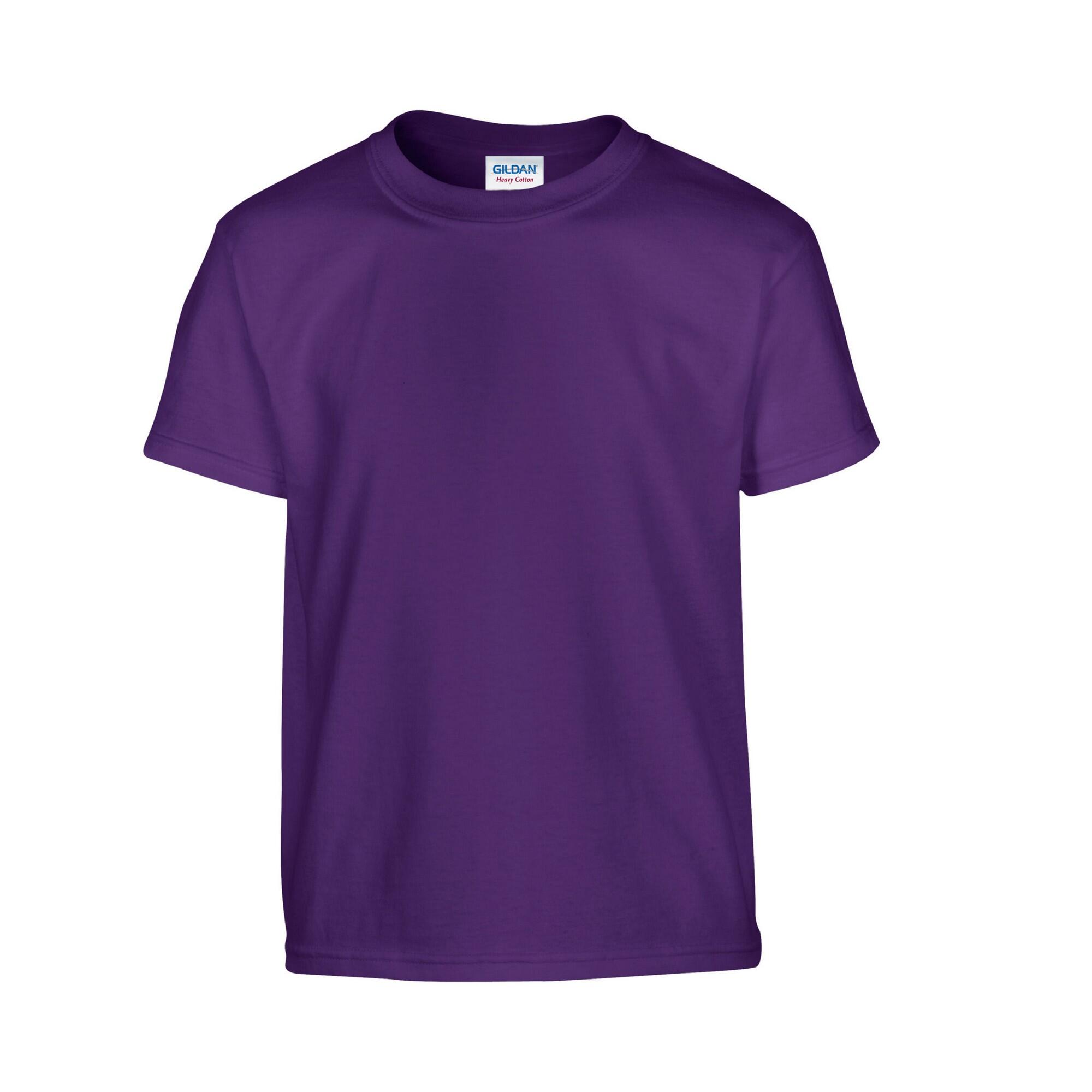 GILDAN Childrens/Kids Plain Cotton Heavy TShirt (Purple)