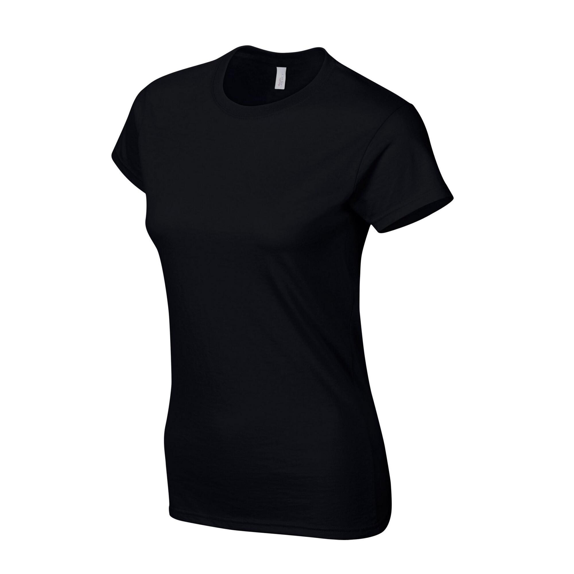 Womens/Ladies Softstyle Ringspun Cotton TShirt (Black) 3/3
