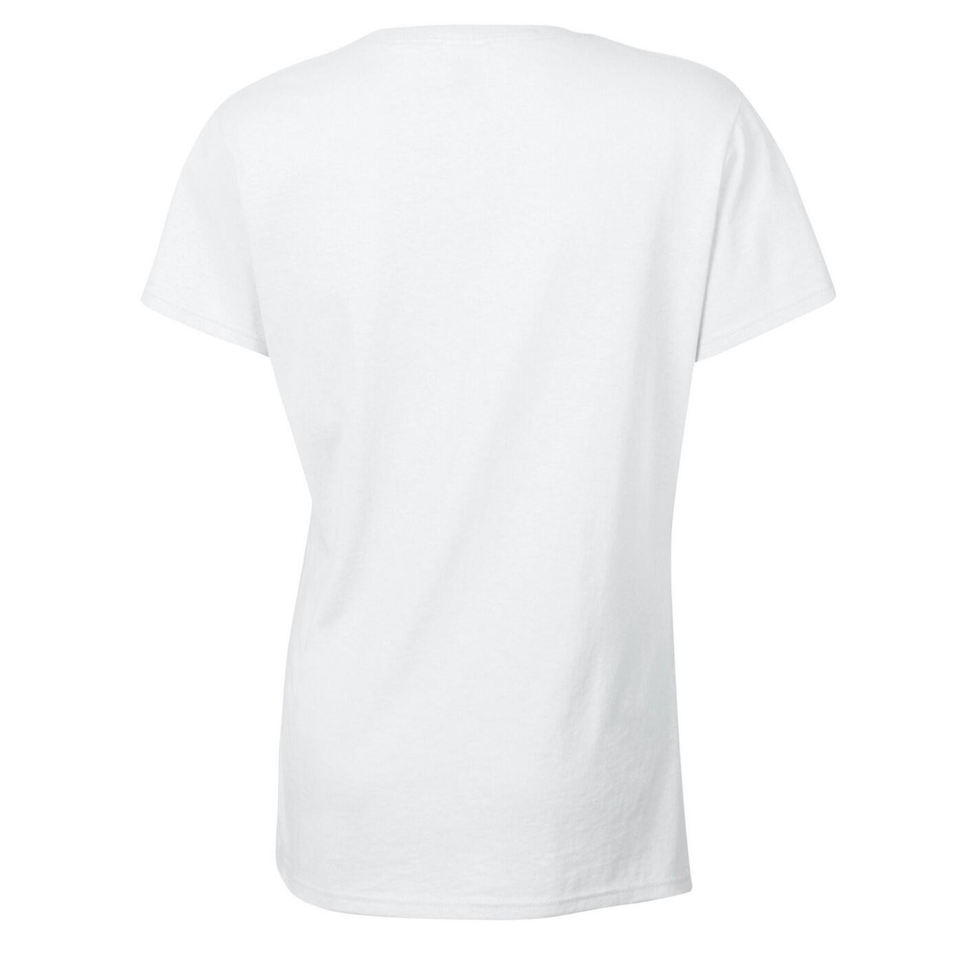 Womens/Ladies Heavy Cotton TShirt (White) 2/3
