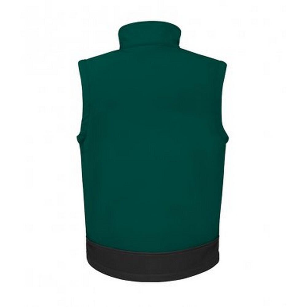 Mens Soft Shell Bodywarmer (Bottle Green/Black) 3/4