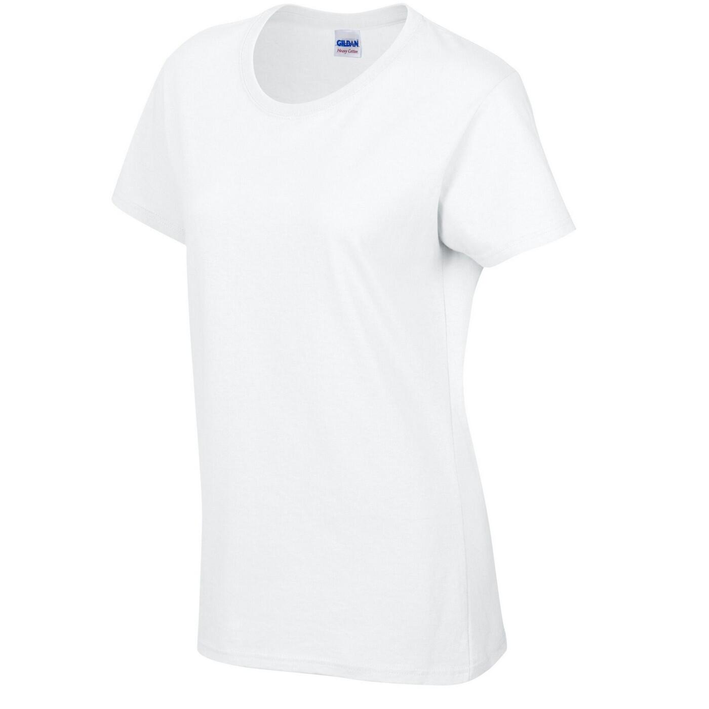 Womens/Ladies Heavy Cotton TShirt (White) 3/3