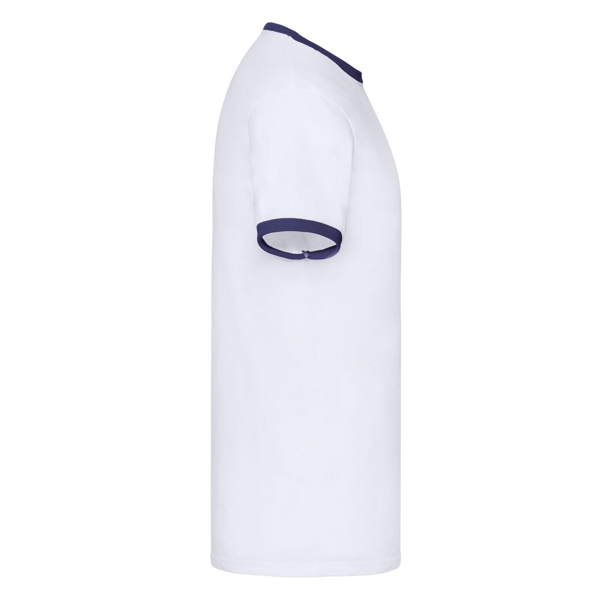 Mens Contrast Ringer TShirt (White/Navy) 3/3