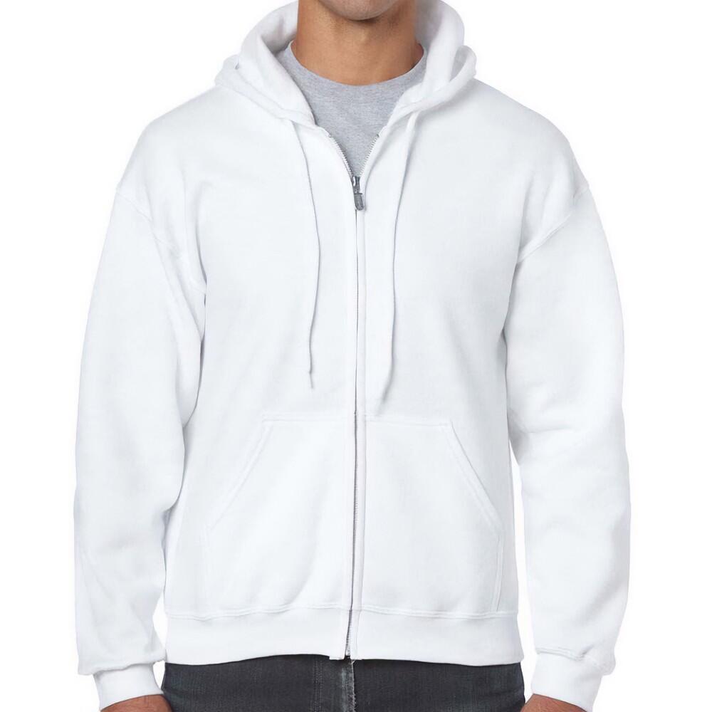 Felpa Con Cappuccio E Zip Intera Uomo Gildan Bianco 3/3