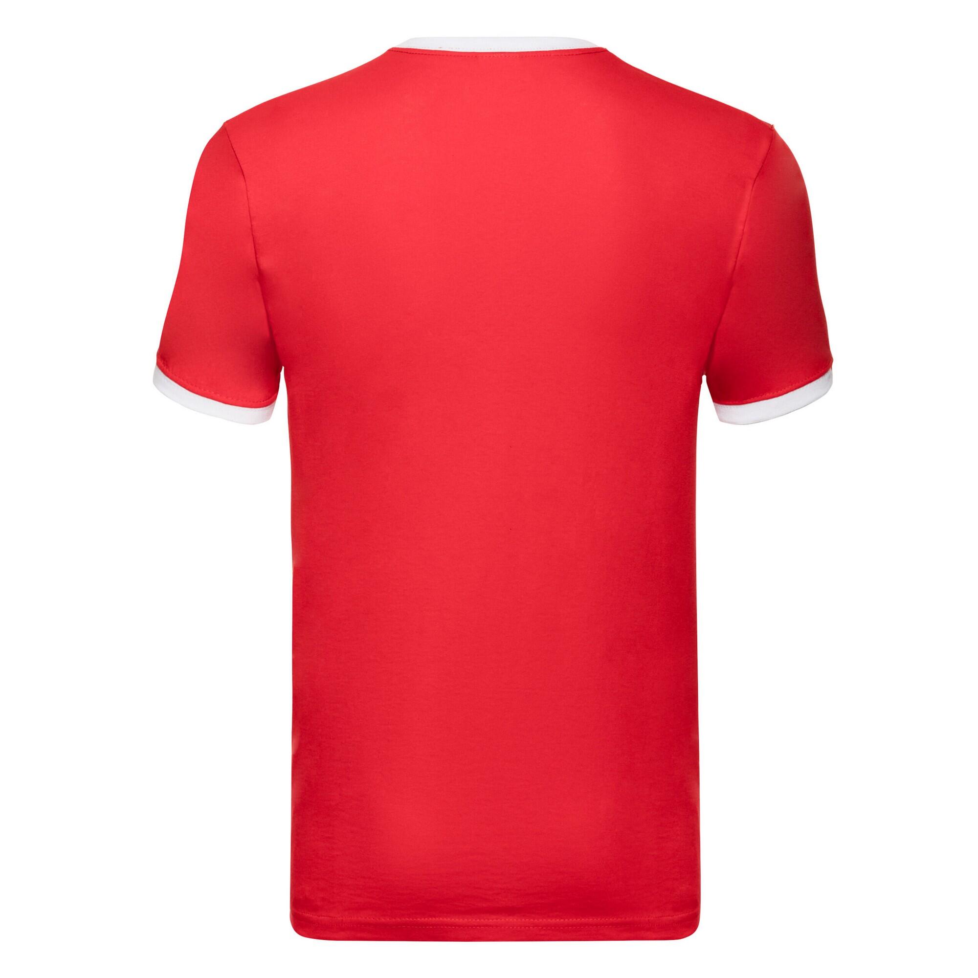 Camiseta Ringer 160 para Hombre Rojo, Blanco 2/2