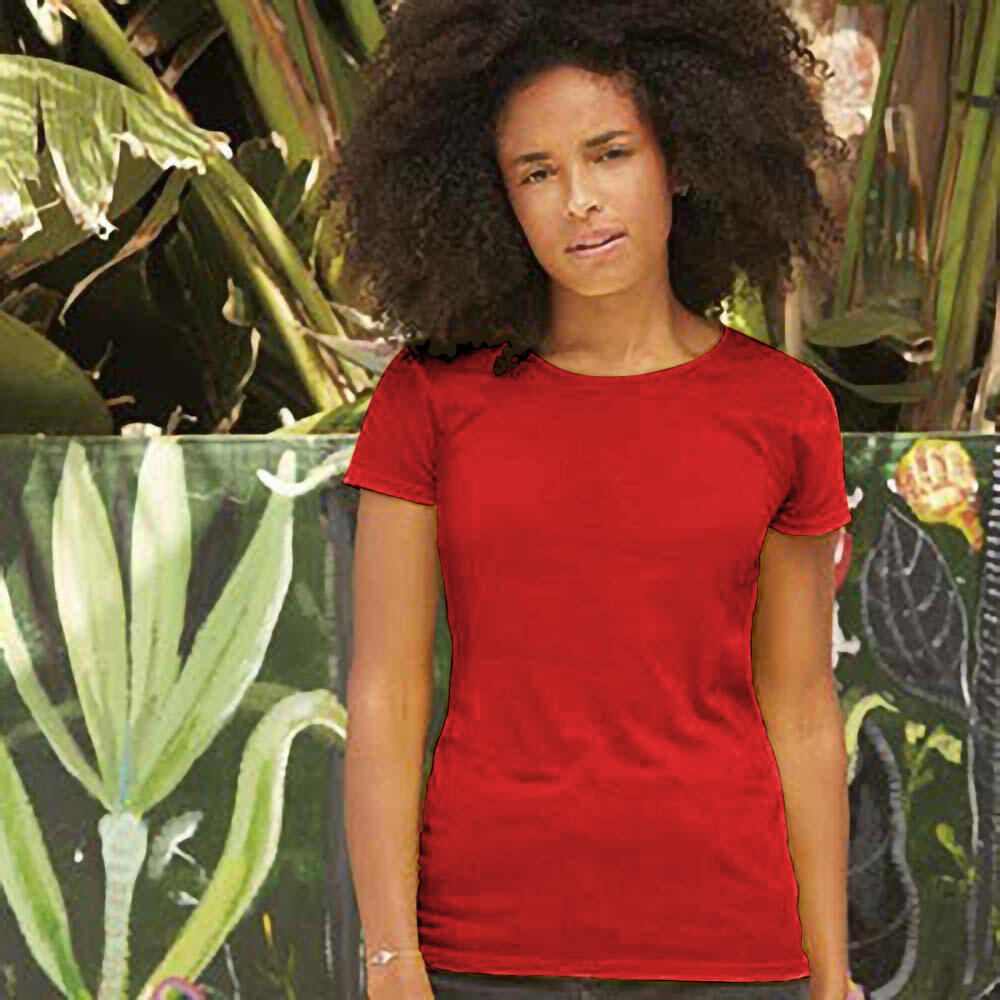 Womens/Ladies Lady Fit ShortSleeved TShirt (Red) 2/2