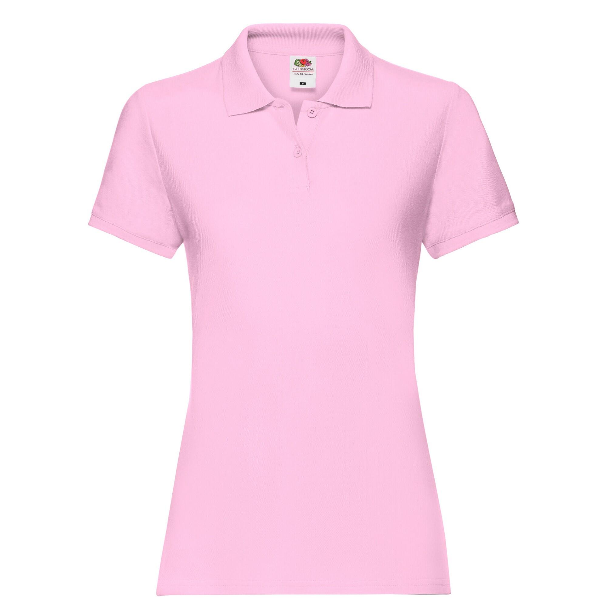 FRUIT OF THE LOOM Womens/Ladies Premium Polo Shirt (Light Pink)