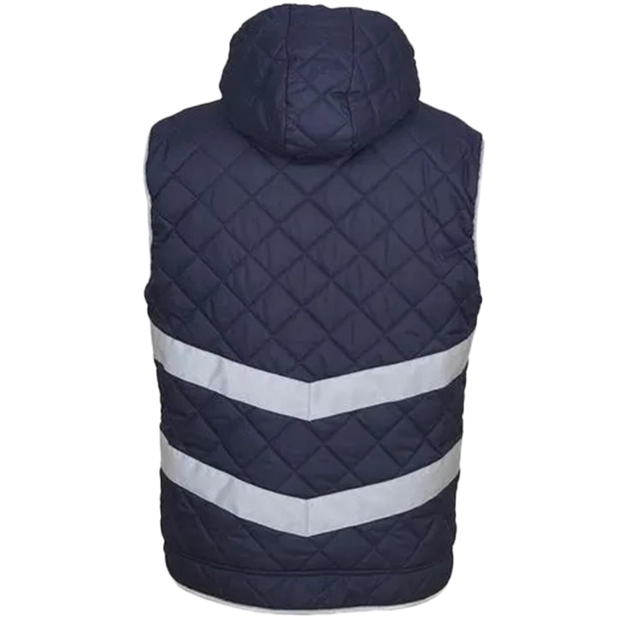 Unisex Adults Hi Vis Kensington Hooded Gilet (Pack of 2) (Navy) 2/2