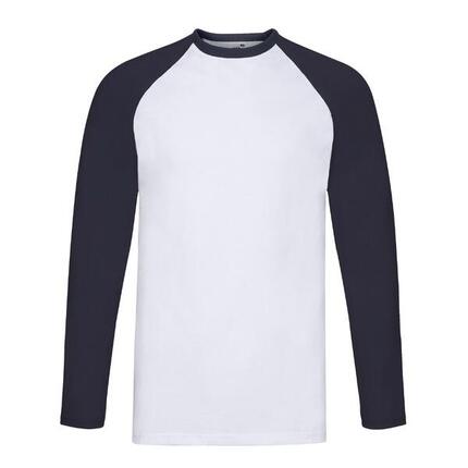 Tshirt BASEBALL Homme (Blanc / Bleu Marine Sombre)
