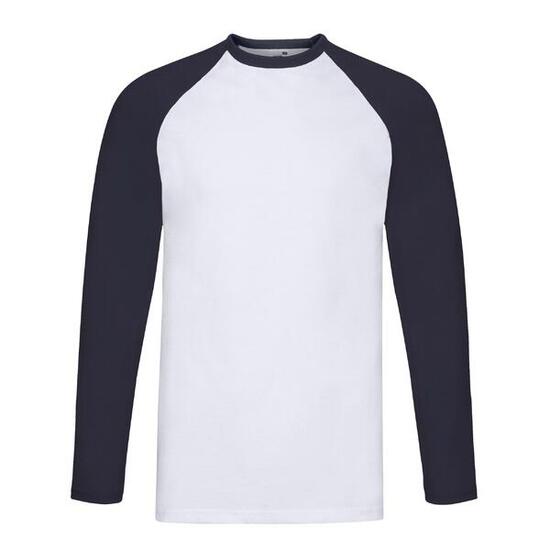 Tshirt BASEBALL Homme (Blanc / Bleu Marine Sombre)
