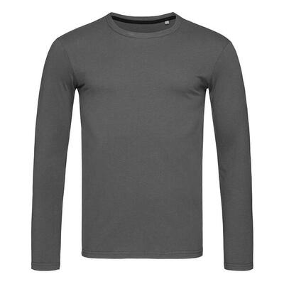 Heren clive tshirt met lange mouwen (leisteengrijs)