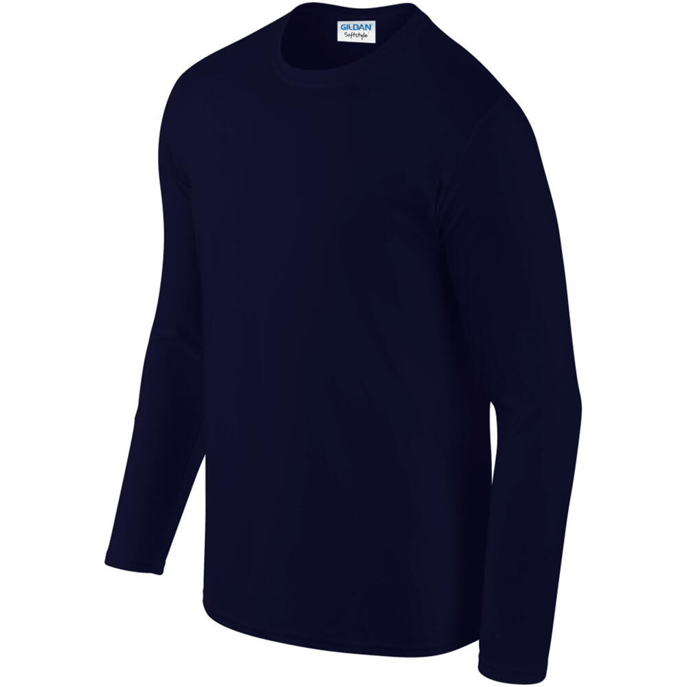 Mens Soft Style Long Sleeve TShirt (Navy) 5/5