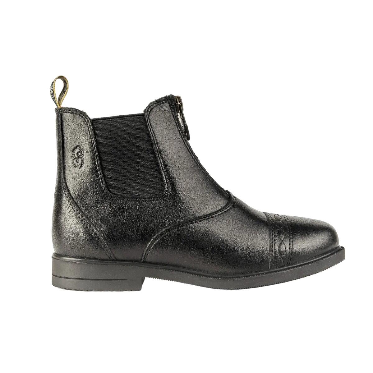 Stivali Da Paddock Pelle A Grana Bambini Moretta Materia Nero 3/4