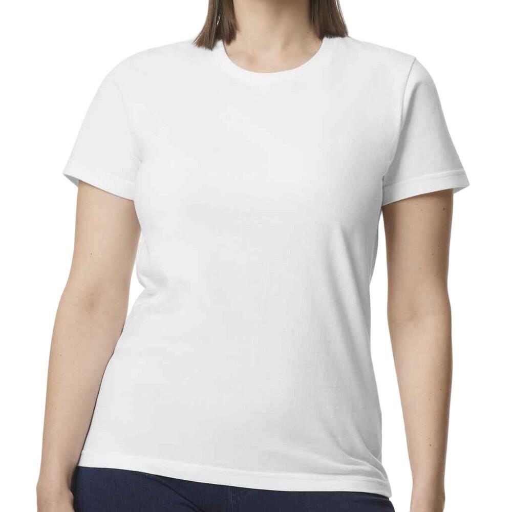 Womens/Ladies Midweight Soft Touch TShirt (White) 3/3